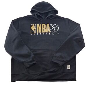 NBA Basketball Hoodie Sweatshirt Mens X Large XL‎ Black Gold Logo Pullover